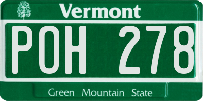 VT license plate POH278