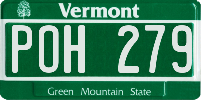VT license plate POH279