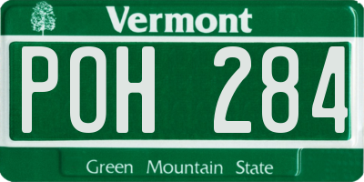VT license plate POH284