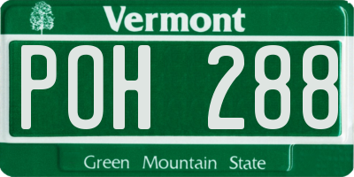 VT license plate POH288