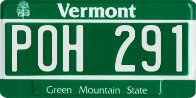 VT license plate POH291