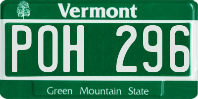 VT license plate POH296