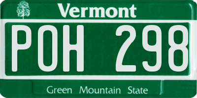 VT license plate POH298