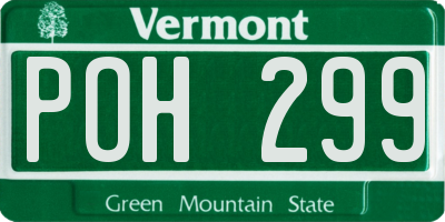 VT license plate POH299