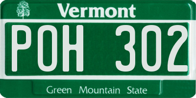VT license plate POH302