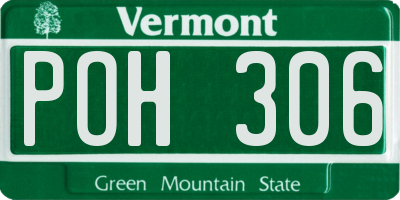 VT license plate POH306