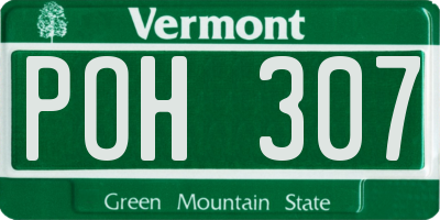 VT license plate POH307