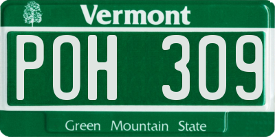 VT license plate POH309