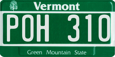VT license plate POH310