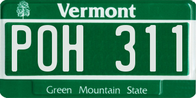 VT license plate POH311