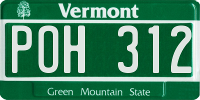 VT license plate POH312