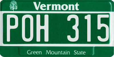 VT license plate POH315