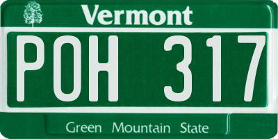 VT license plate POH317