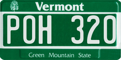 VT license plate POH320