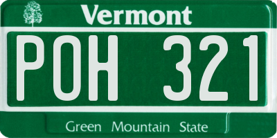 VT license plate POH321