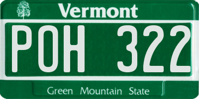 VT license plate POH322