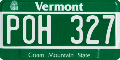 VT license plate POH327