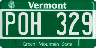 VT license plate POH329