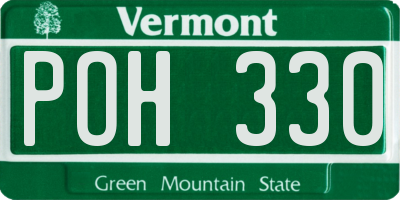 VT license plate POH330