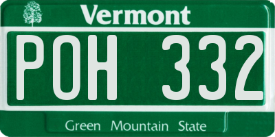 VT license plate POH332