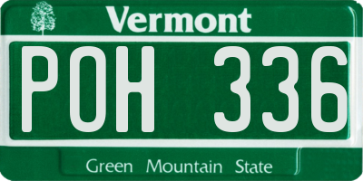 VT license plate POH336