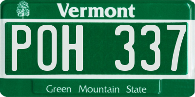 VT license plate POH337