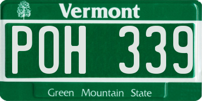 VT license plate POH339