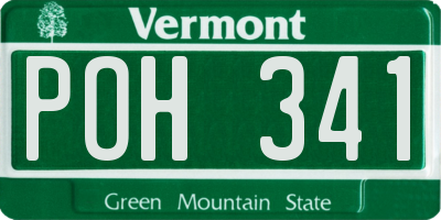 VT license plate POH341