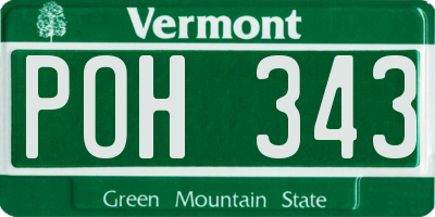 VT license plate POH343