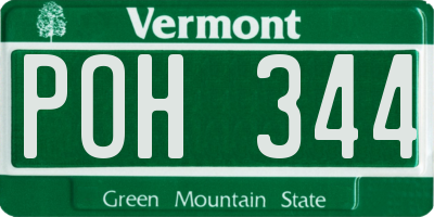VT license plate POH344
