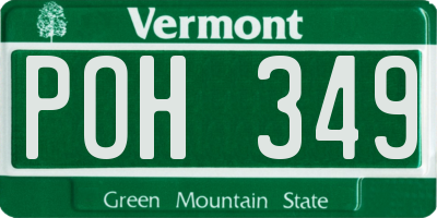 VT license plate POH349