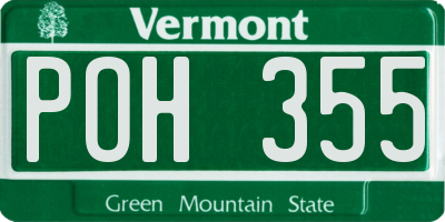 VT license plate POH355