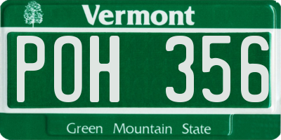 VT license plate POH356