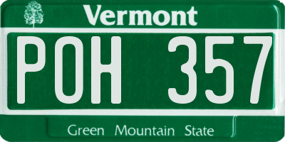 VT license plate POH357