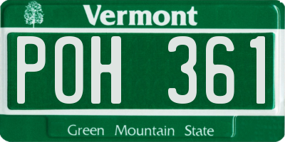 VT license plate POH361