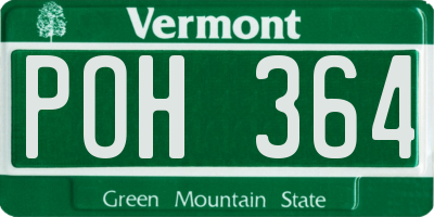 VT license plate POH364