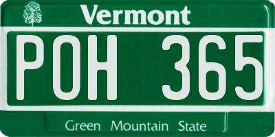 VT license plate POH365