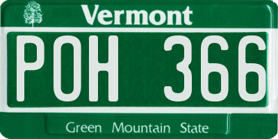VT license plate POH366