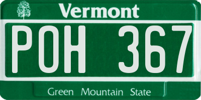 VT license plate POH367