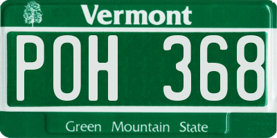 VT license plate POH368