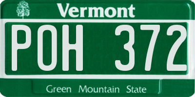 VT license plate POH372