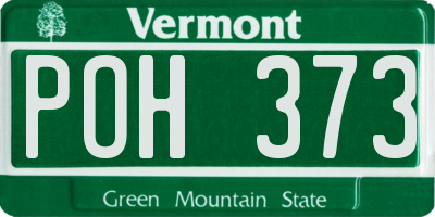 VT license plate POH373