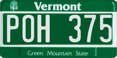 VT license plate POH375