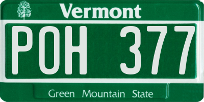 VT license plate POH377