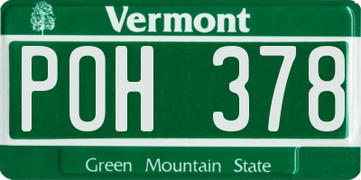 VT license plate POH378