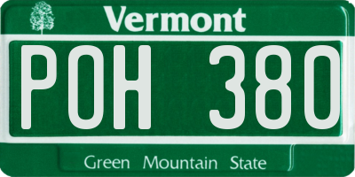 VT license plate POH380