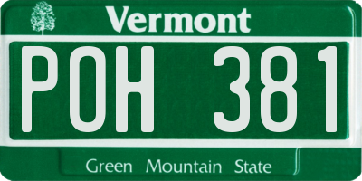 VT license plate POH381