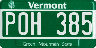 VT license plate POH385