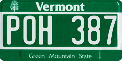 VT license plate POH387