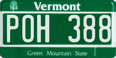 VT license plate POH388